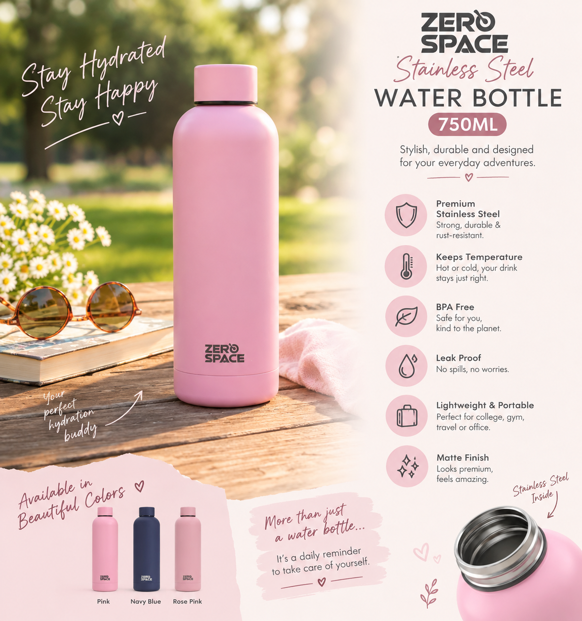 stainless steel water bottle