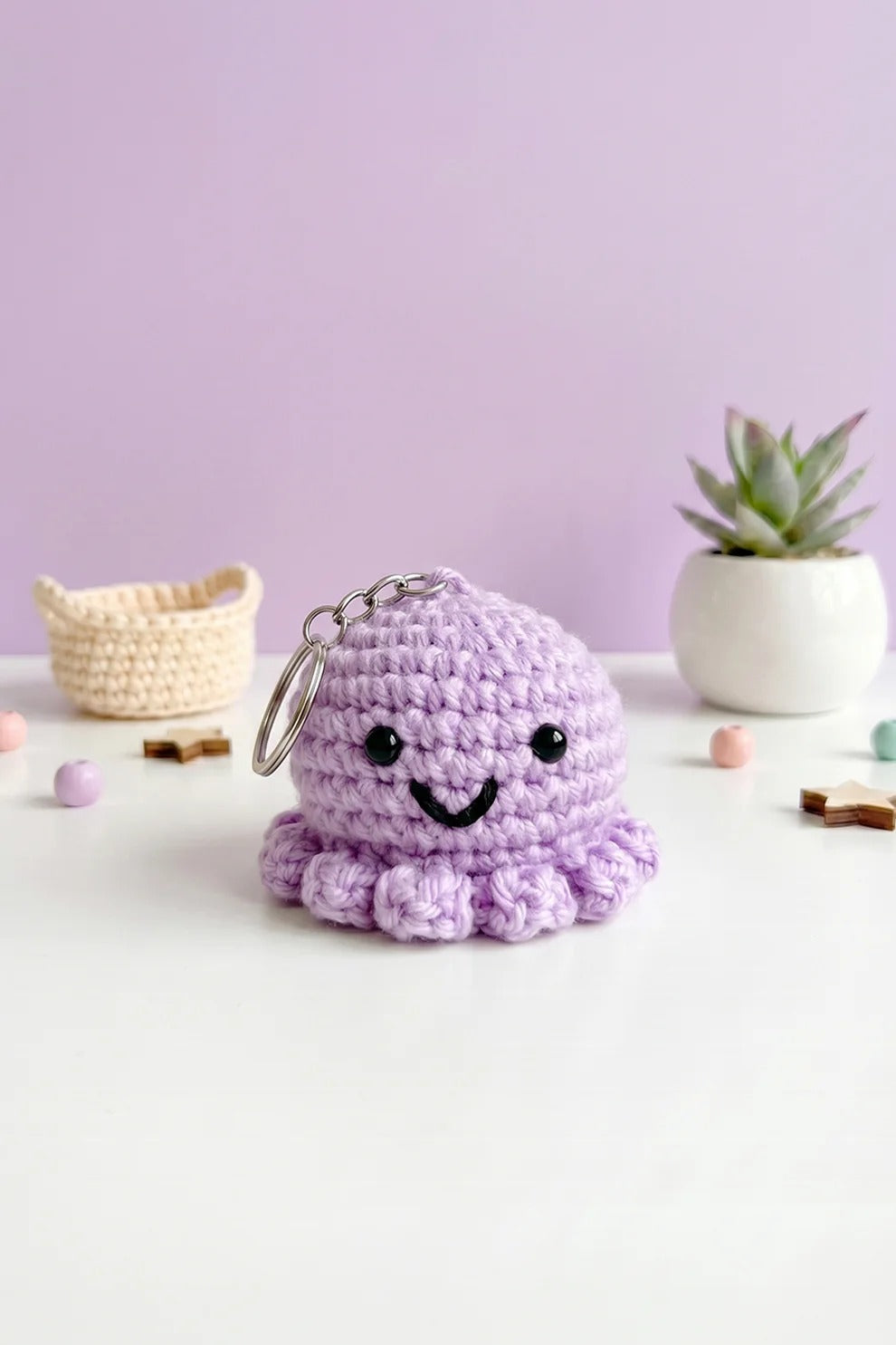 mini cute octopus crochet keychains