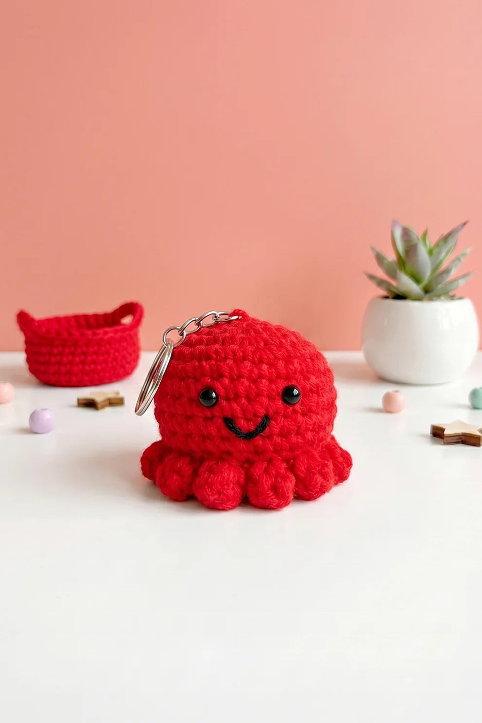 mini cute octopus crochet keychains