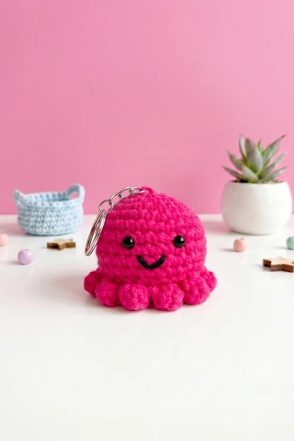 mini cute octopus crochet keychains