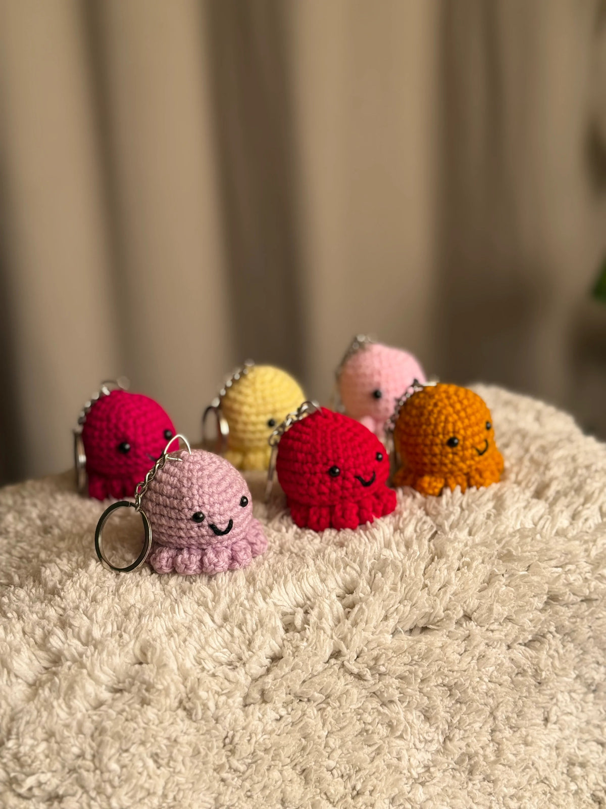 mini cute octopus crochet keychains